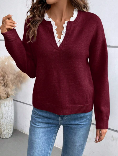 Elacora™ – Elegante Bluse mit Spitzendetails