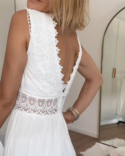 Sora™ – Ärmelloses Boho-Midikleid mit Spitzendetails