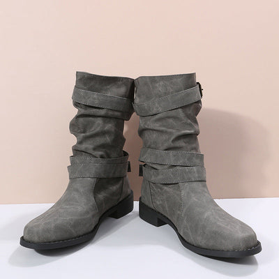 Belvia™ - Damenstiefeletten im Vintage-Stil mit Niedrigem Absatz und Schnallendetail