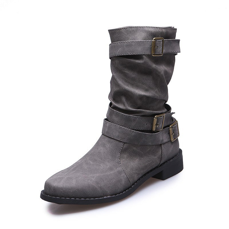 Belvia™ - Damenstiefeletten im Vintage-Stil mit Niedrigem Absatz und Schnallendetail